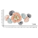 Painel decorativo 3D de parede com flores e folhas 93x7,5x53cm Softy Catálogo