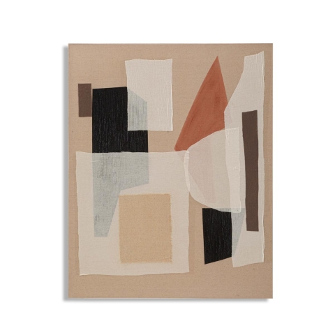 Tela Pintada Abstrata Estilo Boho Chic 100x80 cm Seyla Promoção