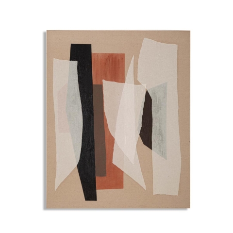 Quadro abstrato pintado em tela geométrico boho chic 100x80 cm Naruk Promoção