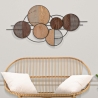 Painel decorativo de parede em madeira e metal estilo boho chic 134x69cm Woody Venda