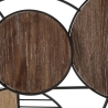 Painel decorativo de parede em madeira e metal estilo boho chic 134x69cm Woody Descontos