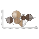 Painel decorativo de parede em madeira e metal estilo boho chic 134x69cm Woody Catálogo