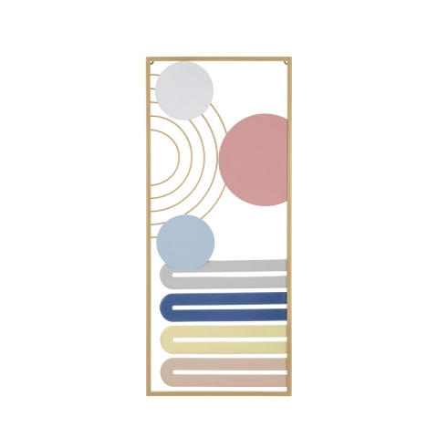 Painel decorativo 3D de parede em metal multicolorido abstrato Darnok Promoção