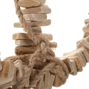 Escultura de parede em forma de âncora de madeira 46x39 cm Nature Saldos