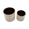 Conjunto de 2 vasos em cerâmica branca com decorações prateadas Ray Oferta