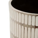 Conjunto de 2 vasos em cerâmica branca com decorações prateadas Ray Descontos