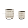 Conjunto de 2 vasos em cerâmica branca com decorações prateadas Ray Catálogo