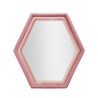 Espelho hexagonal de parede moderno com moldura em veludo rosa Tony Promoção