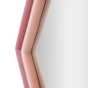 Espelho hexagonal de parede moderno com moldura em veludo rosa Tony Saldos