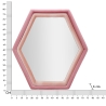 Espelho hexagonal de parede moderno com moldura em veludo rosa Tony Catálogo