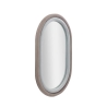 Espelho oval de parede com moldura em veludo cinzento 90x60x4cm Antony Oferta
