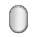 Espelho oval de parede com moldura em veludo cinzento 90x60x4cm Antony Promoção