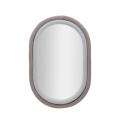 Espelho oval de parede com moldura em veludo cinzento 90x60x4cm Antony Promoção