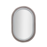 Espelho oval de parede com moldura em veludo cinzento 90x60x4cm Antony Promoção