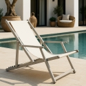 Cadeira Espreguiçadeira Praia com Braços Alumínio Dobrável Riccione Gold Lux Custo