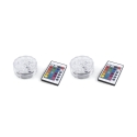 Conjunto de 2 focos LED à prova d'água com telecomando Ø 6,9x2,8 cm Virel Promoção