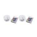 Conjunto de 2 focos LED à prova d'água com telecomando Ø 6,9x2,8 cm Virel Promoção