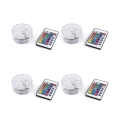 Conjunto de 4 focos LED à prova de água com telecomando Ø6,9x2,8 cm Virel Promoção