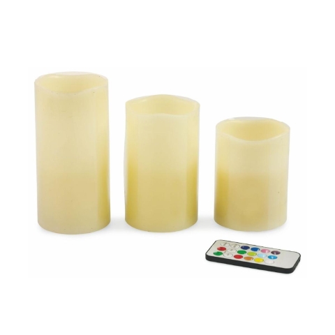 Conjunto de 3 velas LED com 12 variações de cor e telecomando Tivon Promoção