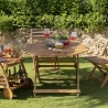 Mesa octogonal dobrável em acácia com furo para guarda-sol Bali Venda