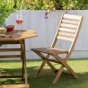 Mesa octogonal dobrável em acácia com furo para guarda-sol Bali Estoque