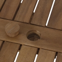 Mesa octogonal dobrável em acácia com furo para guarda-sol Bali Descontos