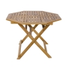 Mesa octogonal dobrável em acácia com furo para guarda-sol Bali Promoção