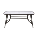 Mesa de exterior retangular em aço carbono e vidro Oshra Venda