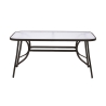 Mesa de exterior retangular em aço carbono e vidro Oshra Venda