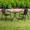 Mesa redonda de exterior 60 cm aço carbono e vidro Lorea Venda