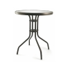 Mesa redonda de exterior 60 cm aço carbono e vidro Lorea Descontos
