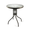 Mesa redonda de exterior 60 cm aço carbono e vidro Lorea Catálogo