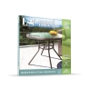 Mesa redonda de exterior 100 cm aço carbono e vidro branco Lorea Modelo
