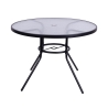 Mesa redonda de exterior 100 cm aço carbono e vidro branco Lorea Escolha