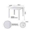 Mesa quadrada de exterior em plástico efeito rattan 80x80 cm Varnu 
