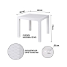 Mesa quadrada de exterior em plástico efeito rattan 80x80 cm Varnu 