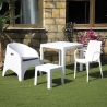 Mesa quadrada de exterior em plástico efeito rattan 80x80 cm Varnu Venda