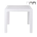 Mesa quadrada de exterior em plástico efeito rattan 80x80 cm Varnu Promoção