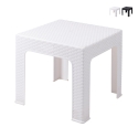 Mesa baixa para exterior 43x43 cm em plástico efeito rattan Zhorek Promoção