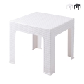 Mesa baixa para exterior 43x43 cm em plástico efeito rattan Zhorek Promoção