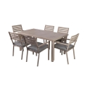 Conjunto de mesa exterior + 6 cadeiras de jardim em alumínio com almofadas Ibiza Promoção