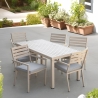 Conjunto de mesa exterior + 6 cadeiras de jardim em alumínio com almofadas Ibiza Venda