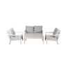 Conjunto de jardim com sofá, mesa de centro e 2 cadeirões com almofadas Ibiza Oferta