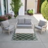 Conjunto de jardim com sofá, mesa de centro e 2 cadeirões com almofadas Ibiza Venda