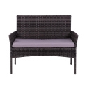 Conjunto de jardim em rattan com sofá, 2 poltronas e mesa com tampo de vidro Rodi Oferta