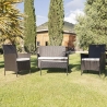 Conjunto de jardim em rattan com sofá, 2 poltronas e mesa com tampo de vidro Rodi Venda