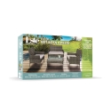 Conjunto de jardim em rattan com sofá, 2 poltronas e mesa com tampo de vidro Rodi Escolha