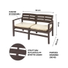 Conjunto de jardim exterior sofá 2 poltronas mesa efeito madeira Fij 