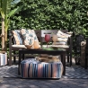Conjunto de jardim exterior sofá 2 poltronas mesa efeito madeira Fij Características