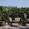 Conjunto de jardim exterior sofá 2 poltronas mesa efeito madeira Fij Venda